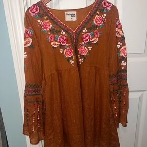 Burnt Orange Long Sleeve Dress